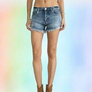 blank‎ nyc Short Jeans  24 in Jizzneyland Fray Hem mini festival streetwear